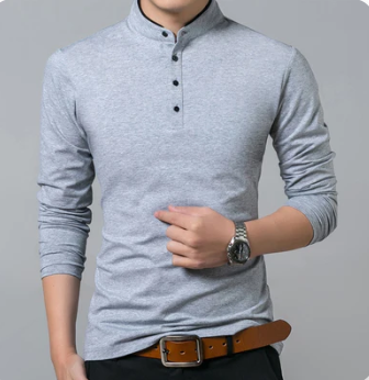 Camiseta Masculina Manga Longa Modelo Casual